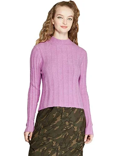 Mock Turtleneck Sweater — (violet)