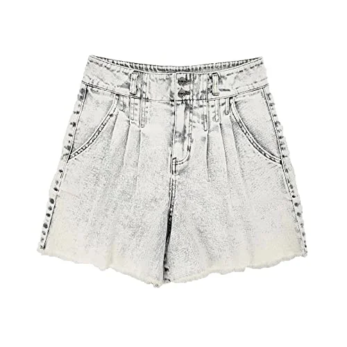 Pleated Bermuda Jean Shorts — numeric_4