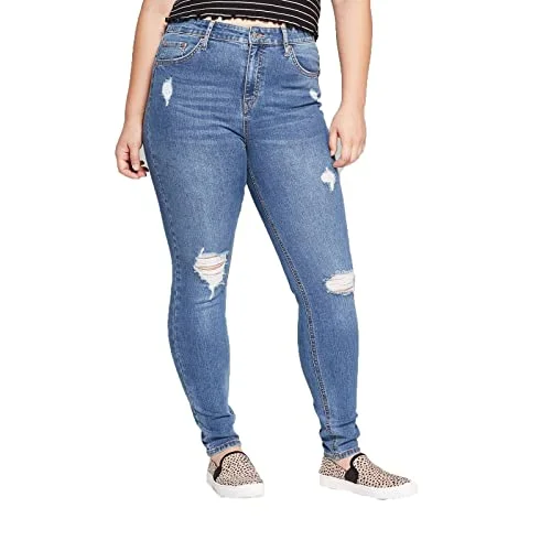 Cut Out Flare Pants — womens distressed skinny jeans (medium w