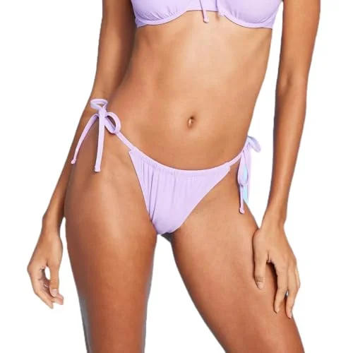 Side-Tie V-Front Bottom — adjustable coverage (light purple